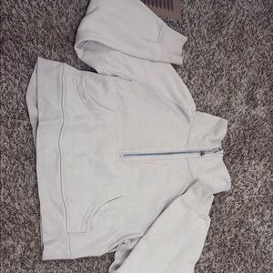 White Half-Zip Sweatshirt